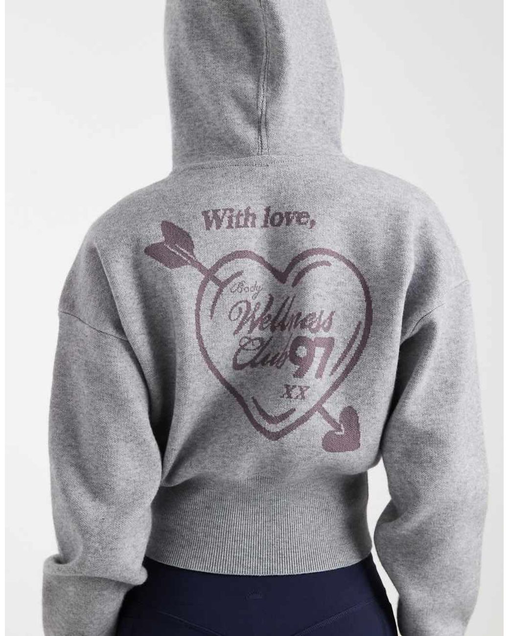 Cotton On Gray Cropped Knit Zip Up Hoodie