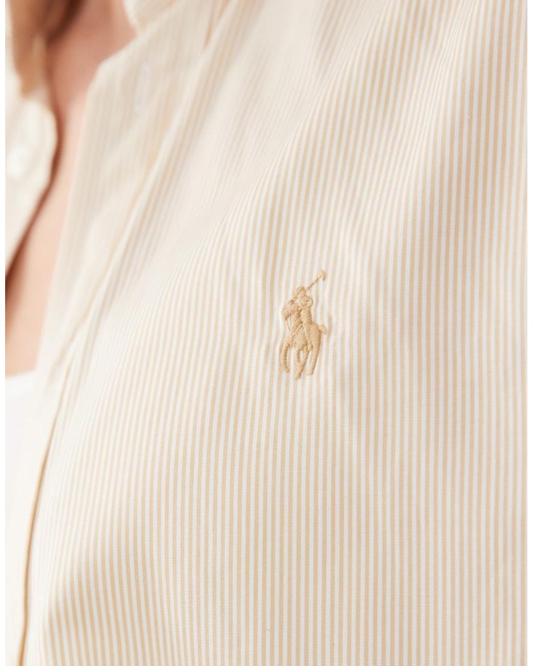 Polo Ralph Lauren Natural Relaxed Fit Striped Cotton Blouse