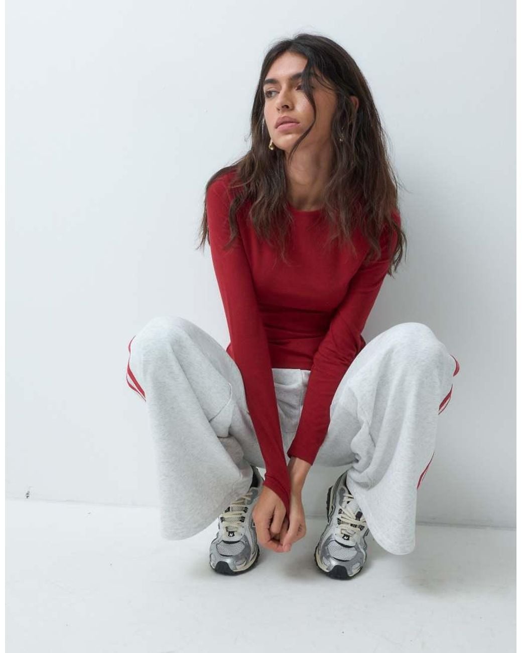 Abercrombie & Fitch Red Seamless Long Sleeve Baby Tee