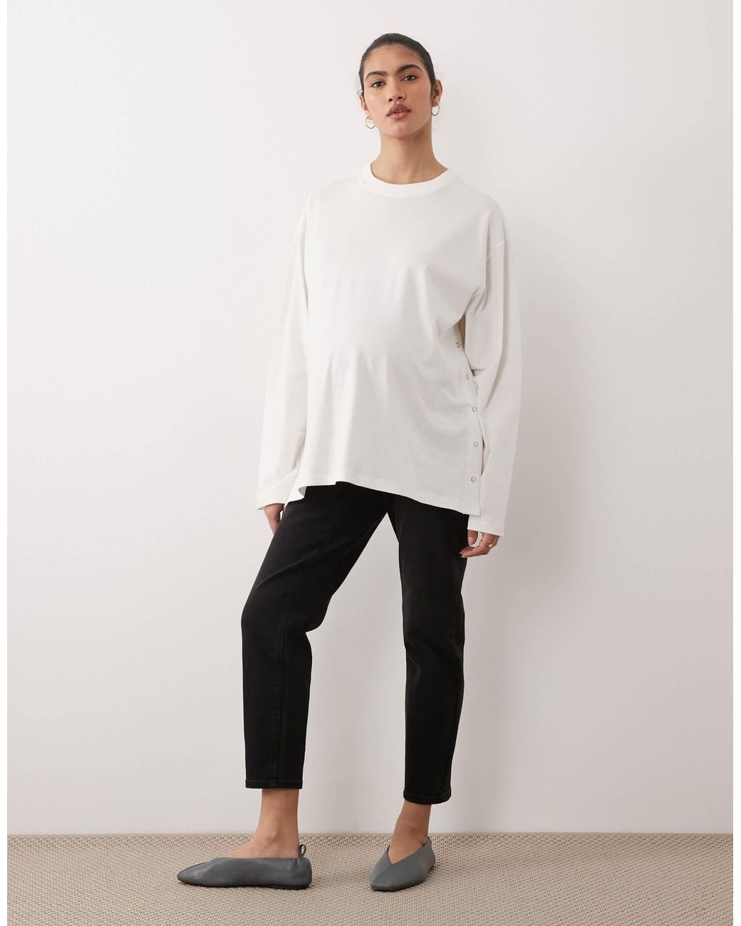 ONLY High Waist Mom Jeans in Natural | Lyst