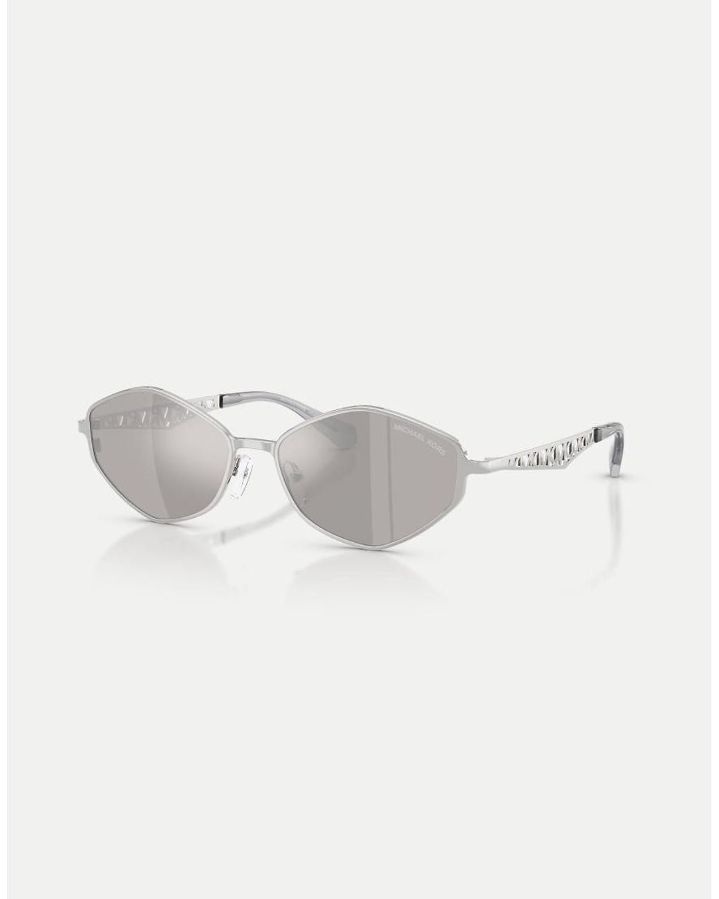 Michael Kors White Coast Irregular Sunglasses With Mirrored Lens