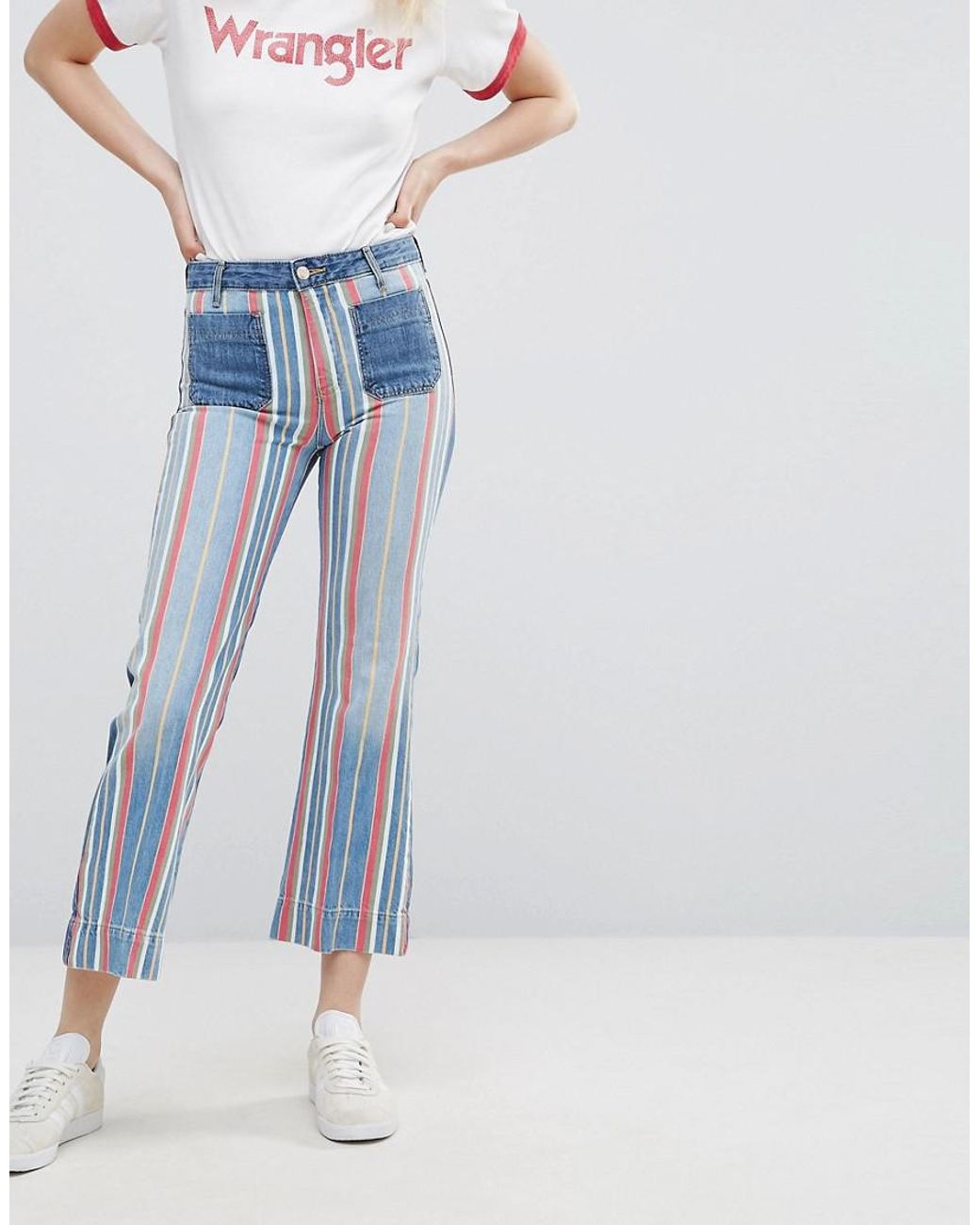 Striped wrangler jeans sales