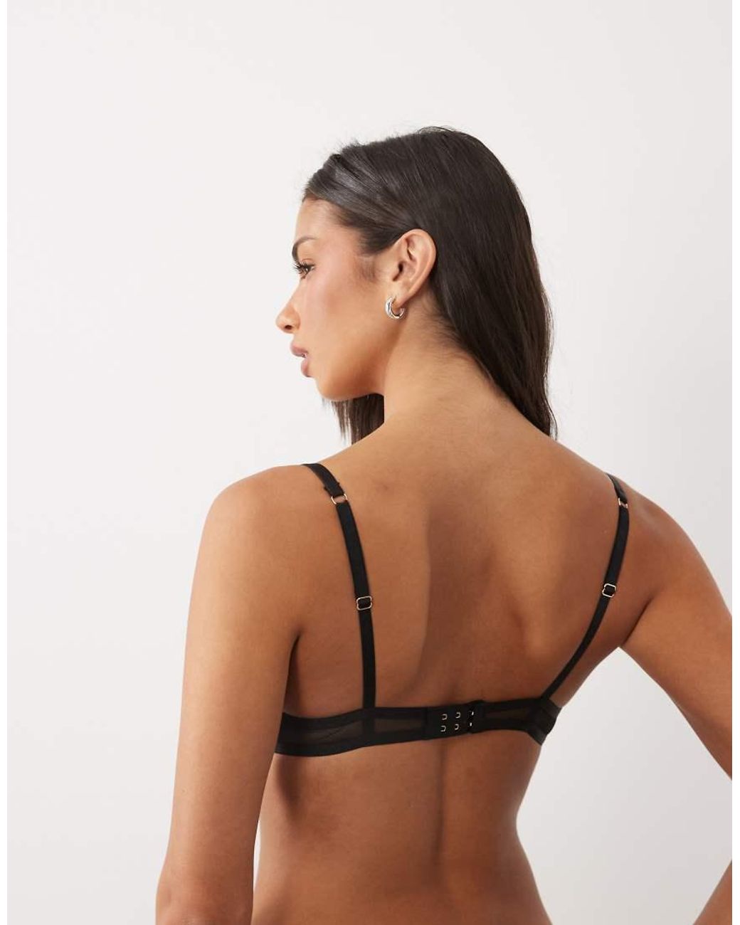Bluebella Brown Fern Satin Moulded Plunge Bra With Mesh Trim