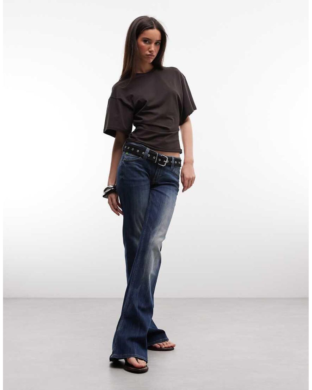 Weekday Brown Cinched Waist T-shirt