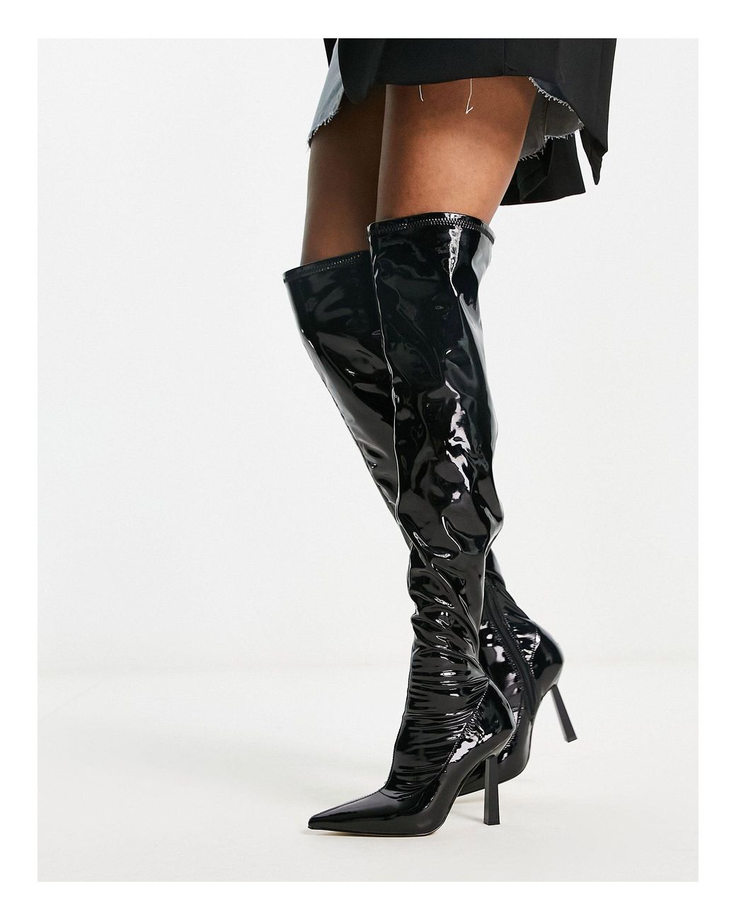 ALDO Nella Over The Knee Patent Boots in Black Lyst Australia