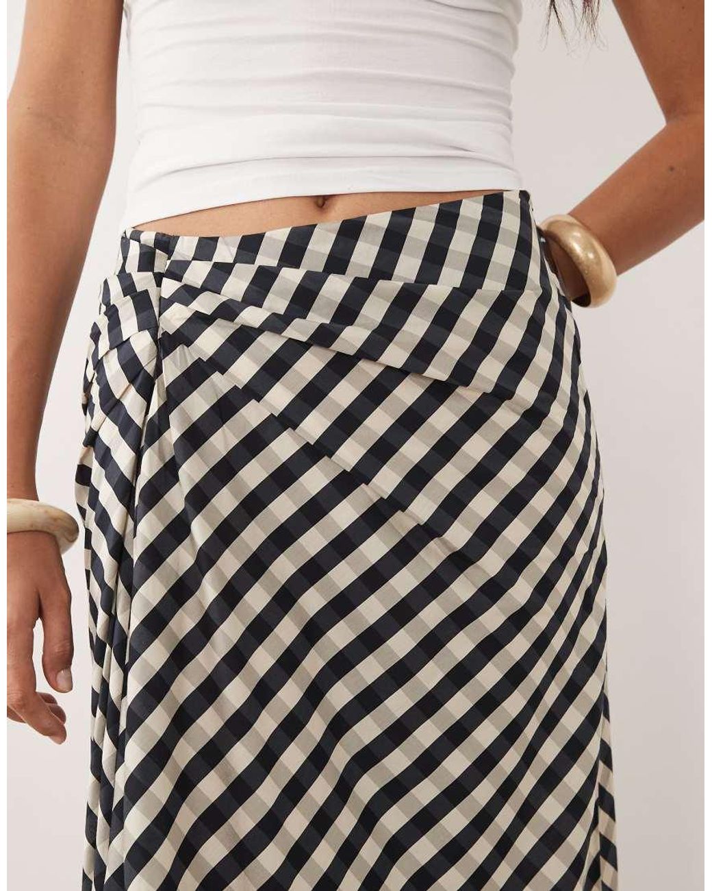 Mango Natural Ruched Side Midi Skirt