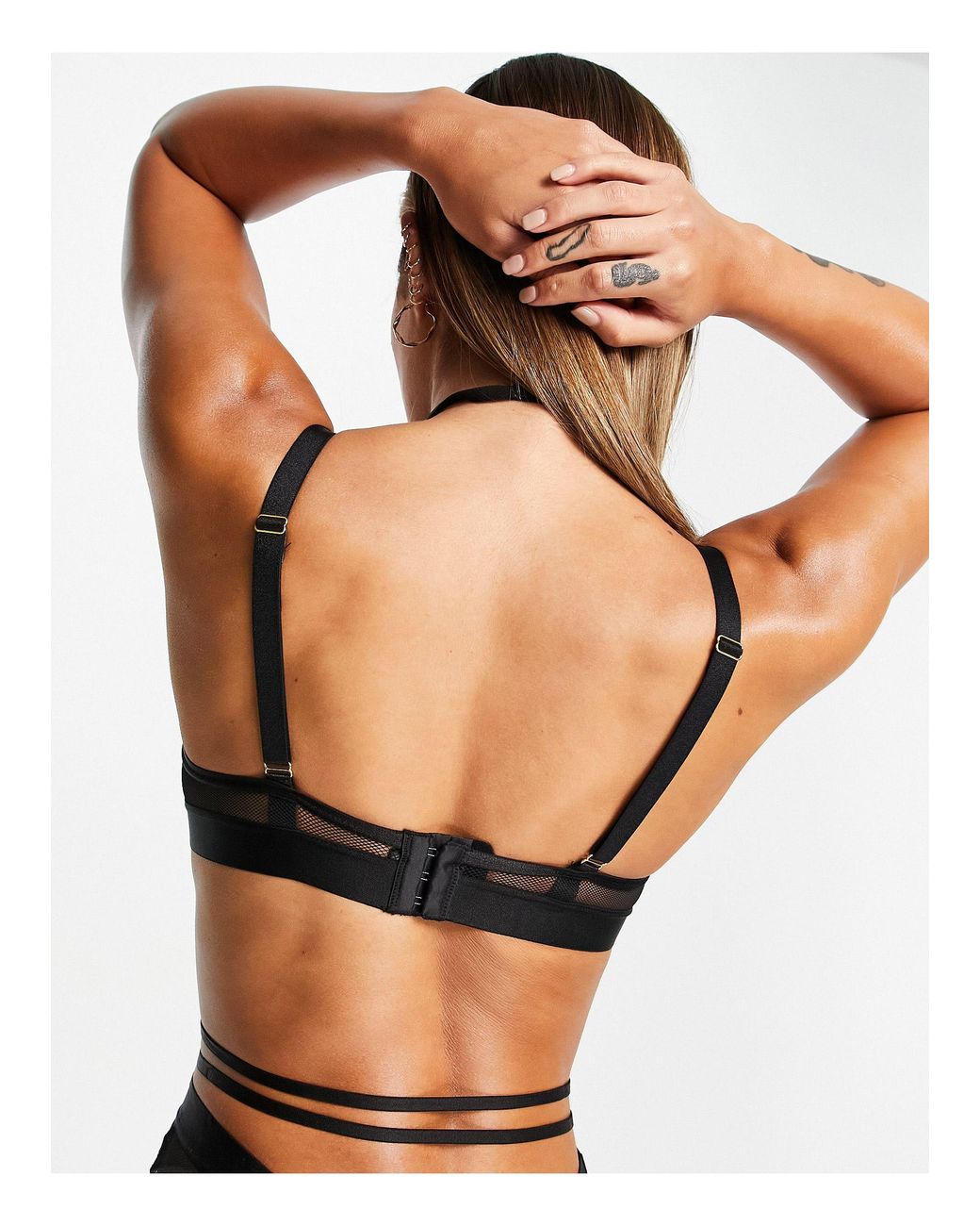 Ann Summers Forbidden Sheer Mesh Strappy Bra With Removable Neck