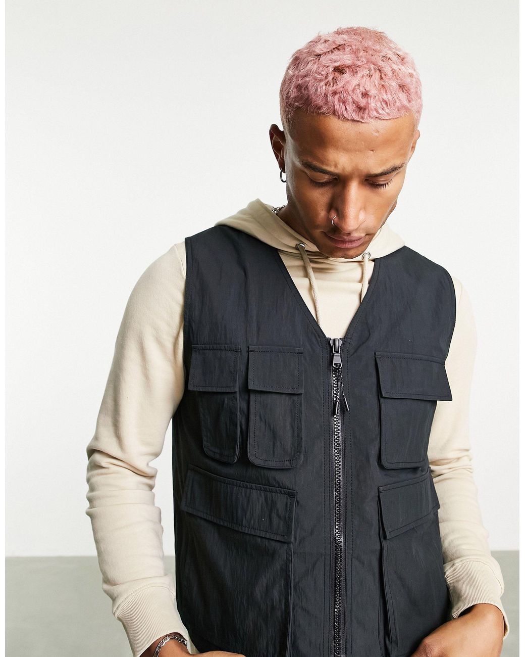ASOS Utility Gilet With Pockets in Black for Men | Lyst