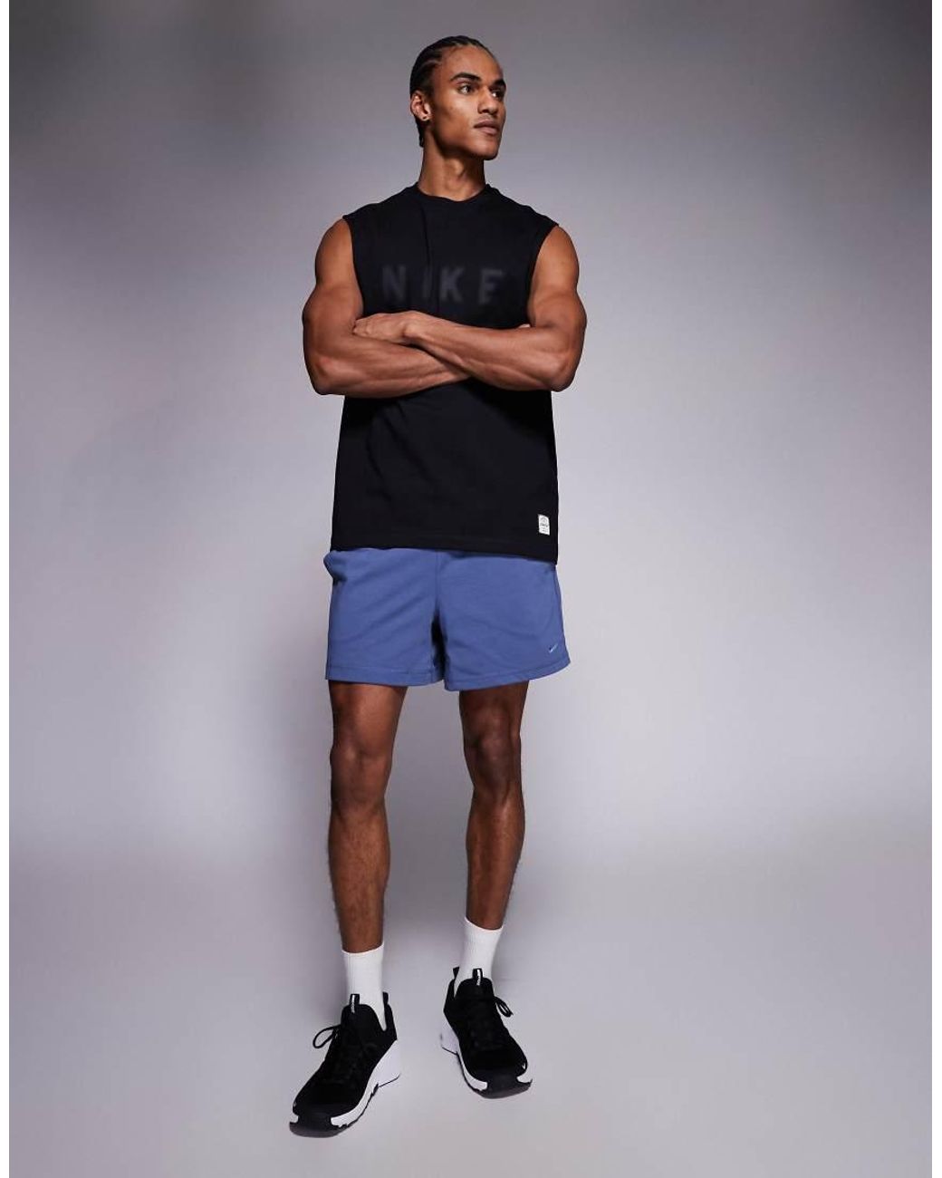 Nike Gray Athletic Club Chest Logo Tank Top for men