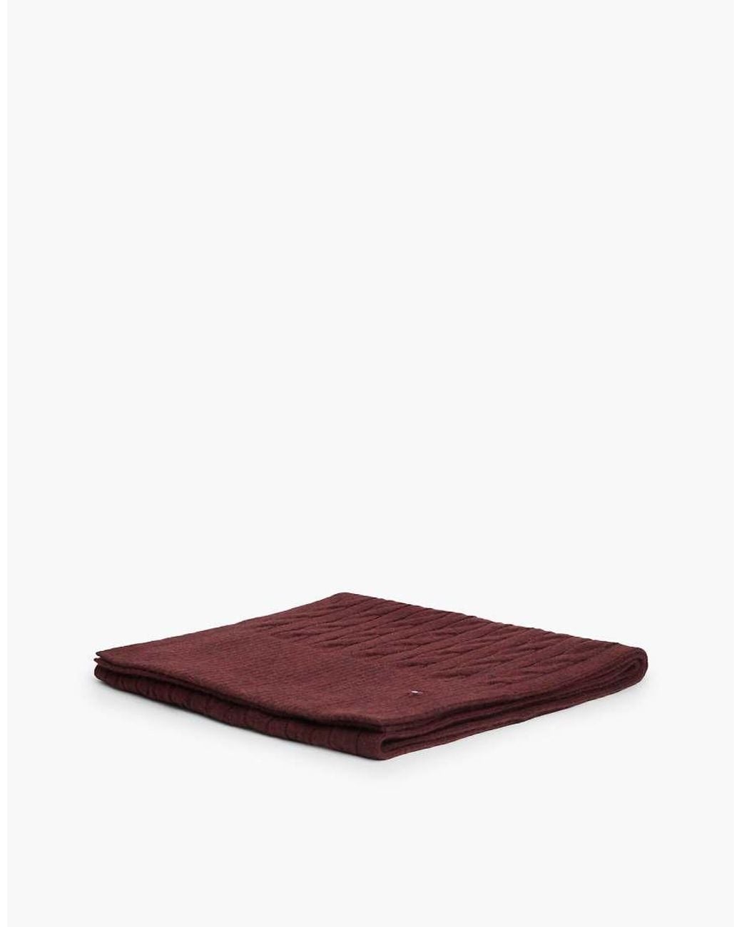 Tommy Hilfiger Red Lambswool Blend Cable Knit Scarf for men