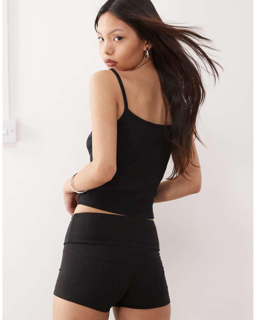 Weekday Black Jersey Hot Pants
