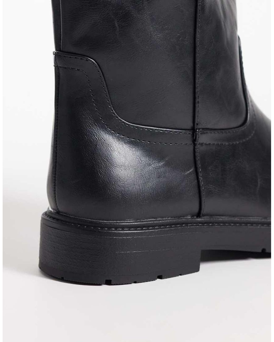 SEQWL Black Mickey Pull On Knee Boots