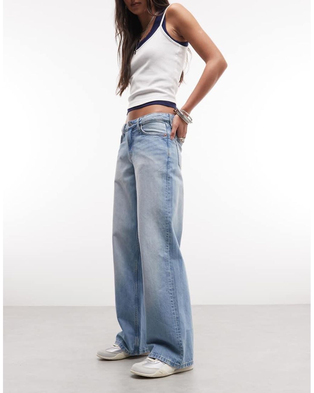 Weekday Blue Ample Low Waist Baggy Fit Jeans