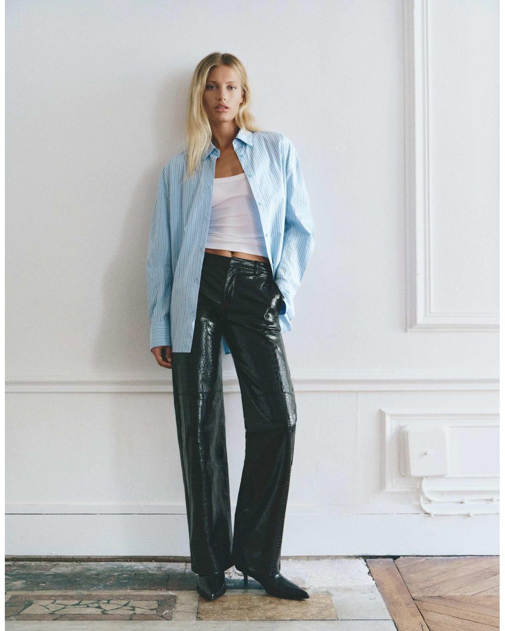 Pull&Bear Blue Gestreiftes hemd