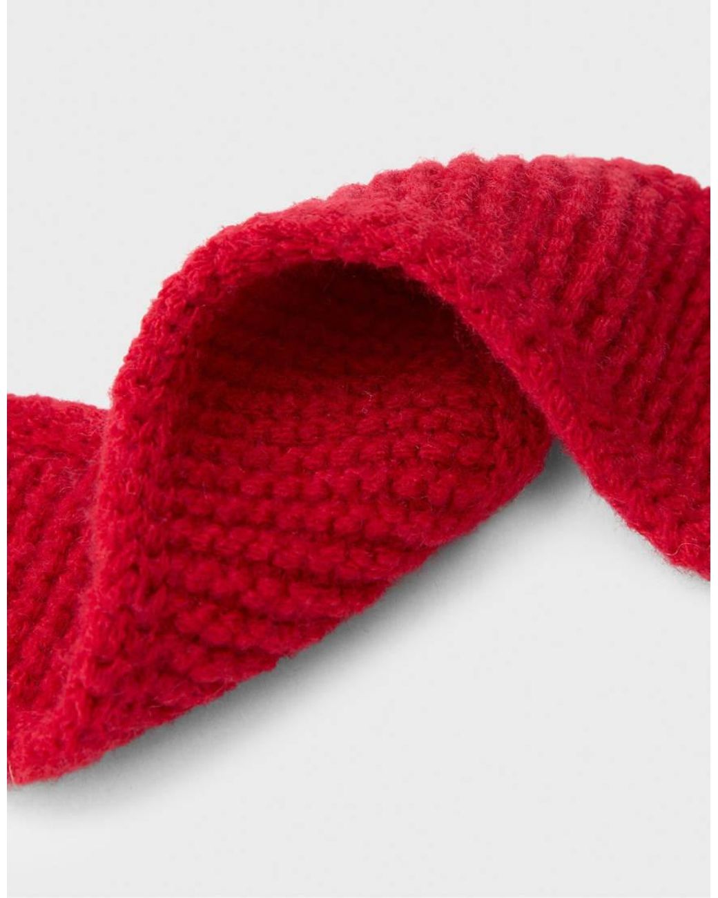 Stradivarius Red Knitted Triangular Scarf
