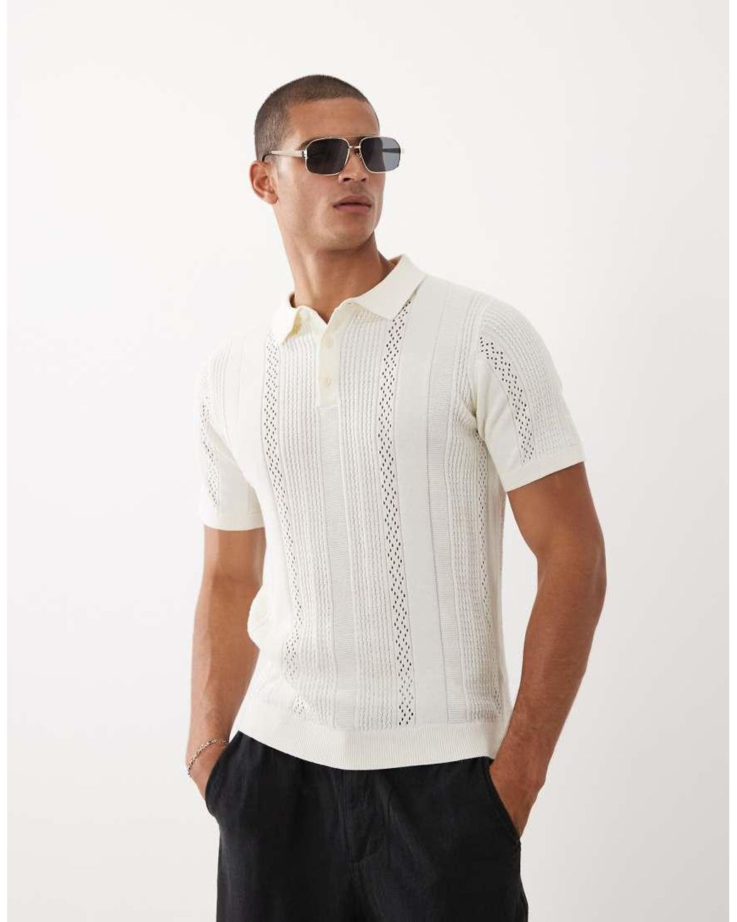 Polo A Maniche Corte di Threadbare in White da Uomo