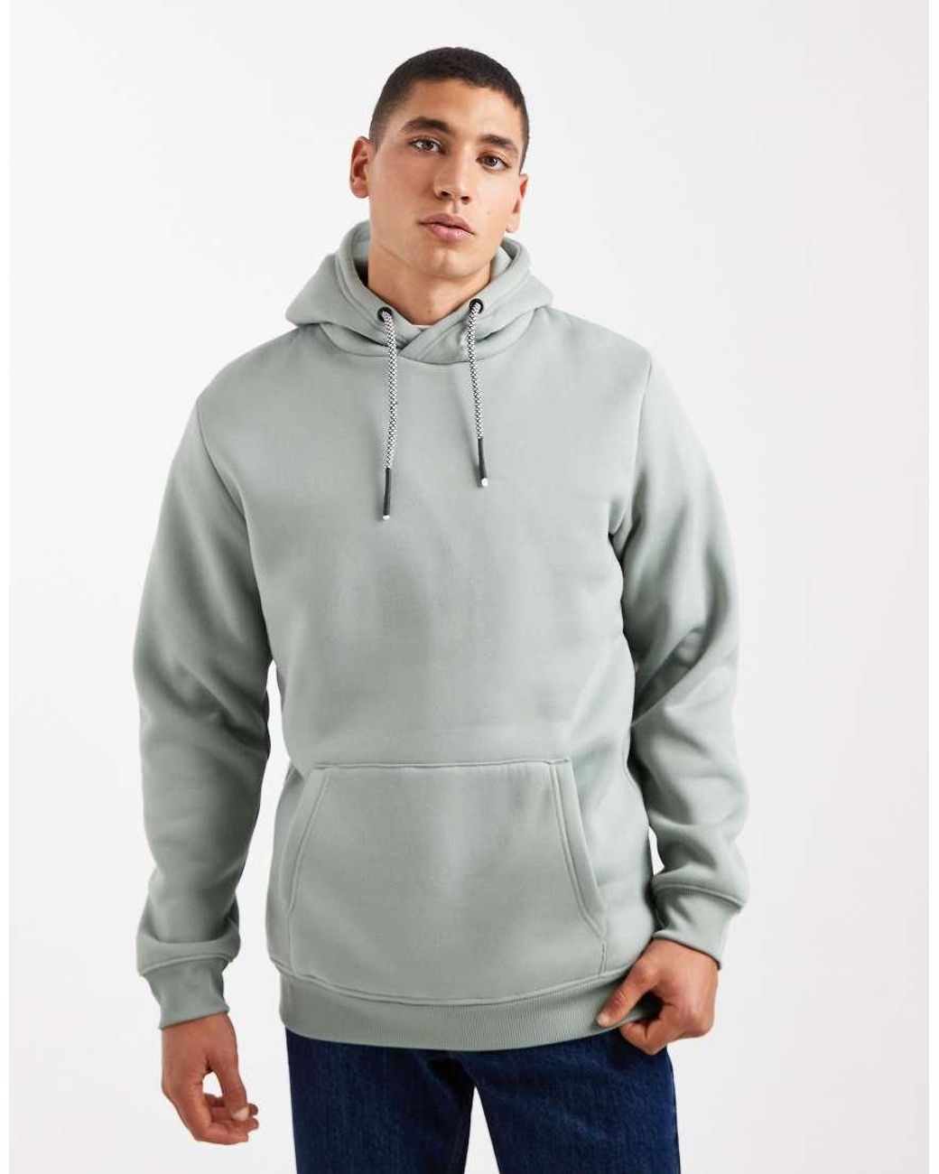 Brave Soul Gray Hoodie With Contrast Drawcords for men
