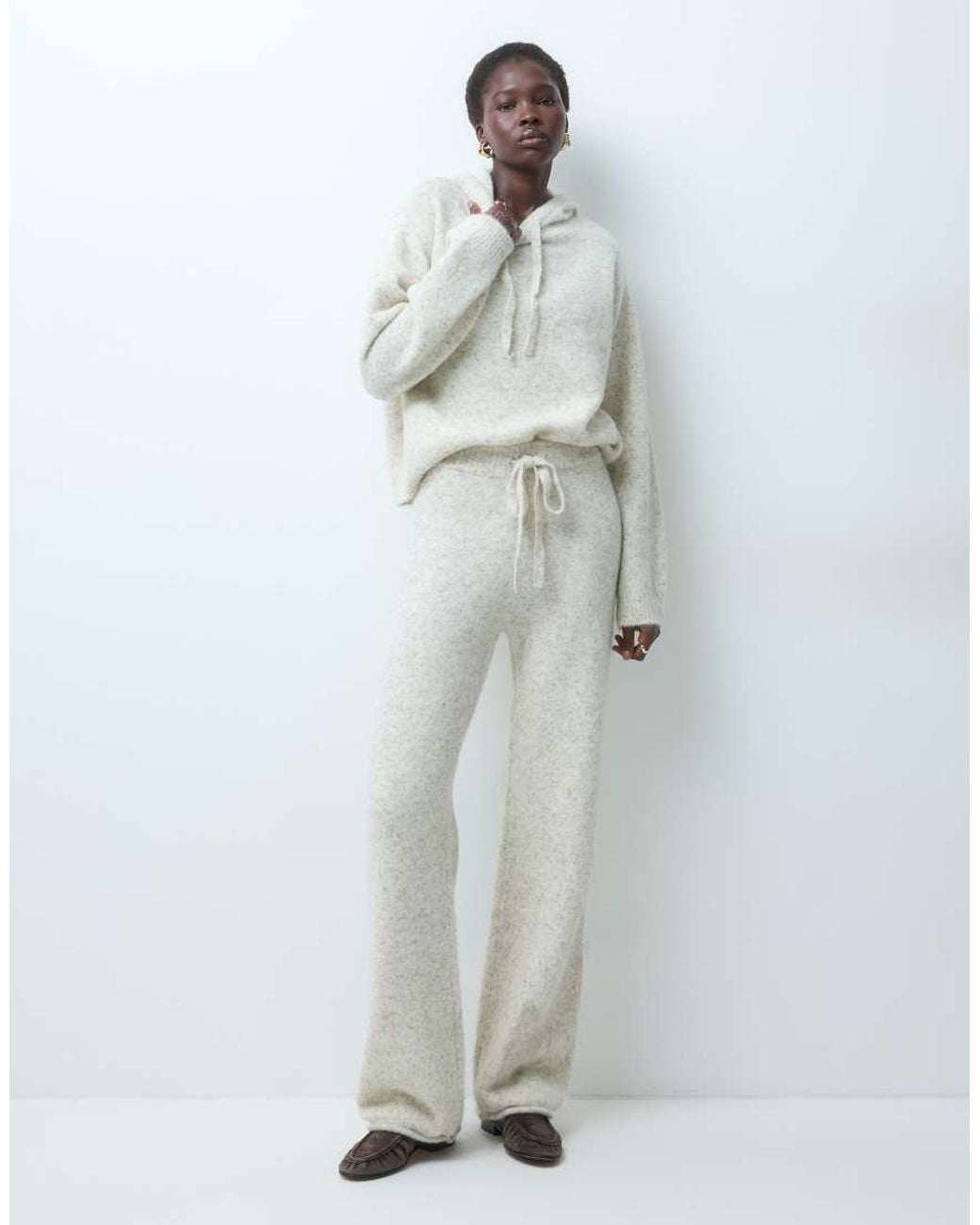 Vero Moda Gray Knitted Pullover Hoodie Co-ord