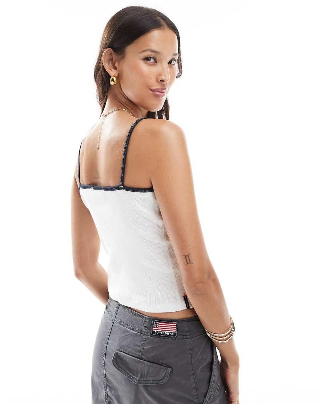 Superdry White Athletic Essentials Cami Top