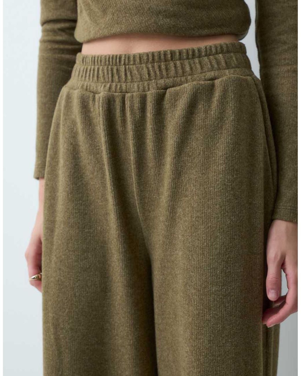 ASOS Green Supersoft Wide Leg Co-ord Trouser