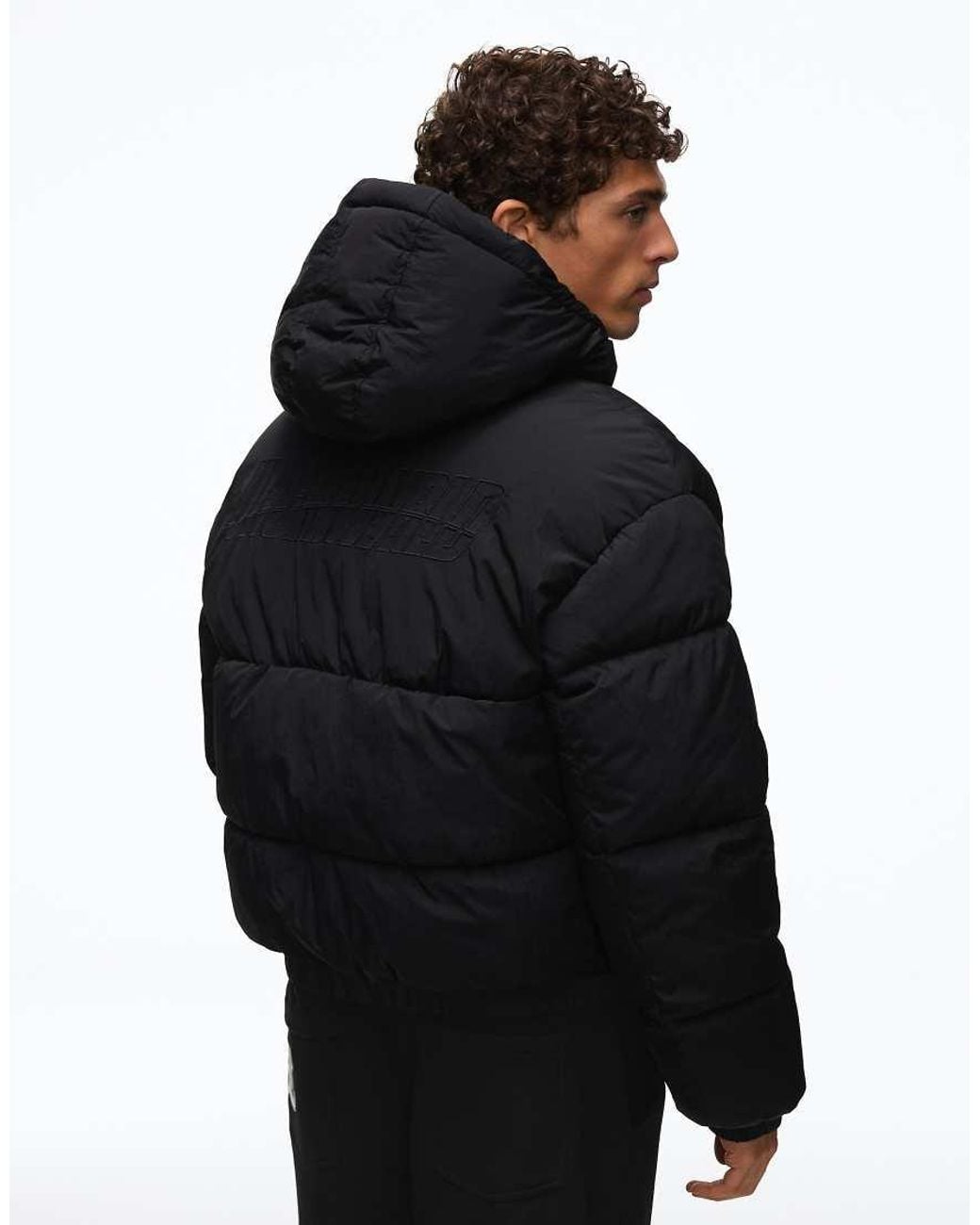 Bershka Black Puffer Jacket for men