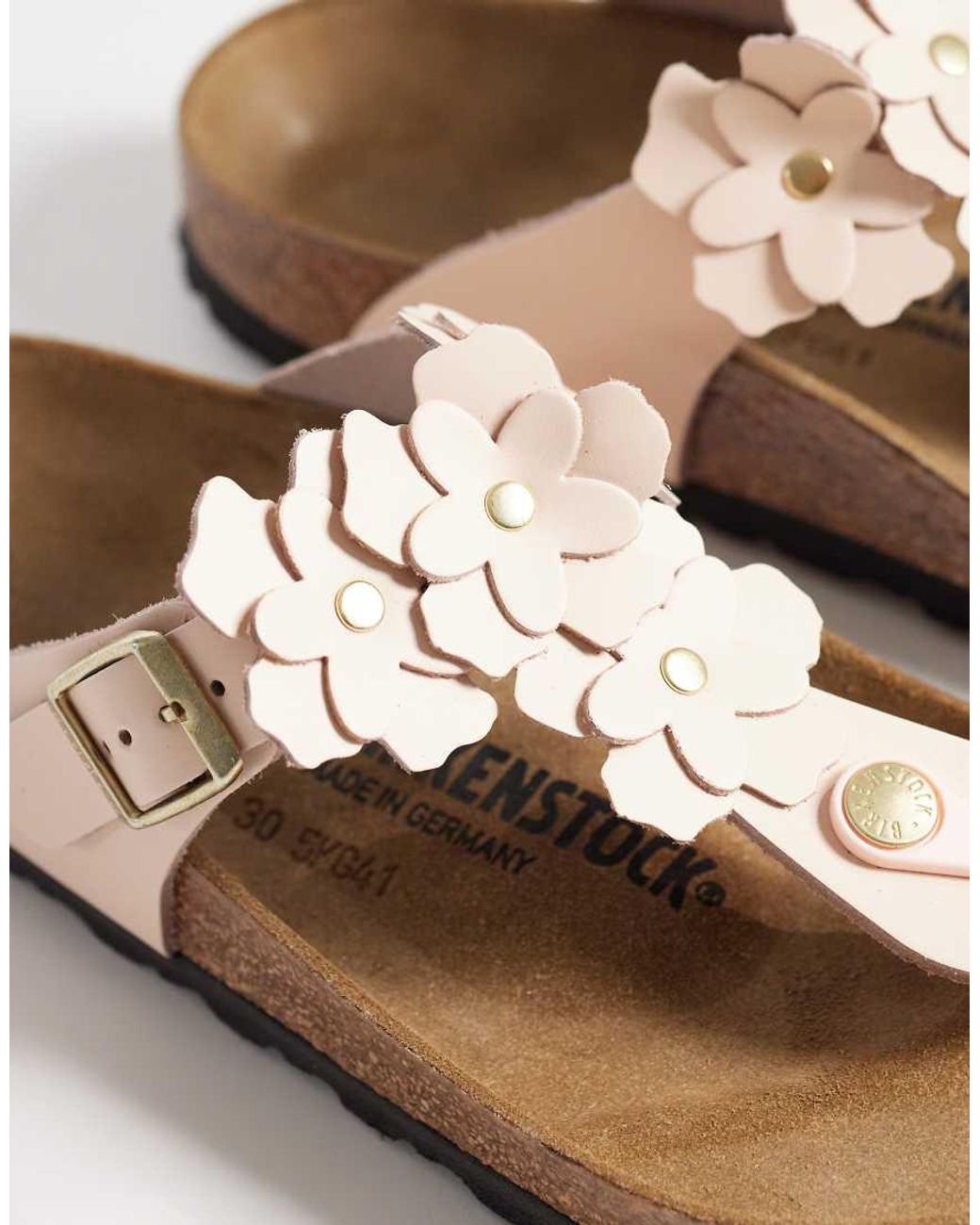 Birkenstock Brown Gizeh Flowers Sandals