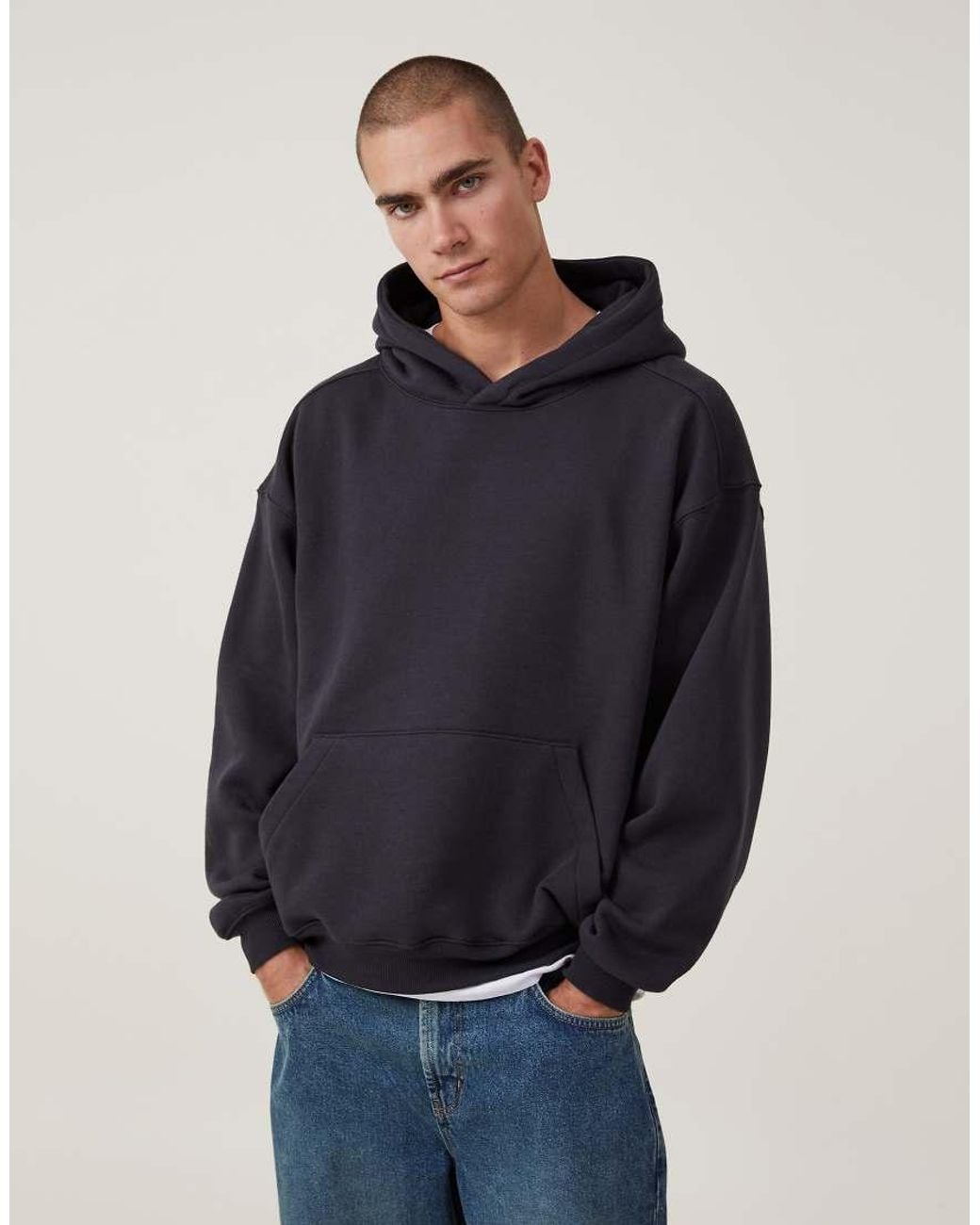 Cotton On Blue Box Fit Hoodie for men