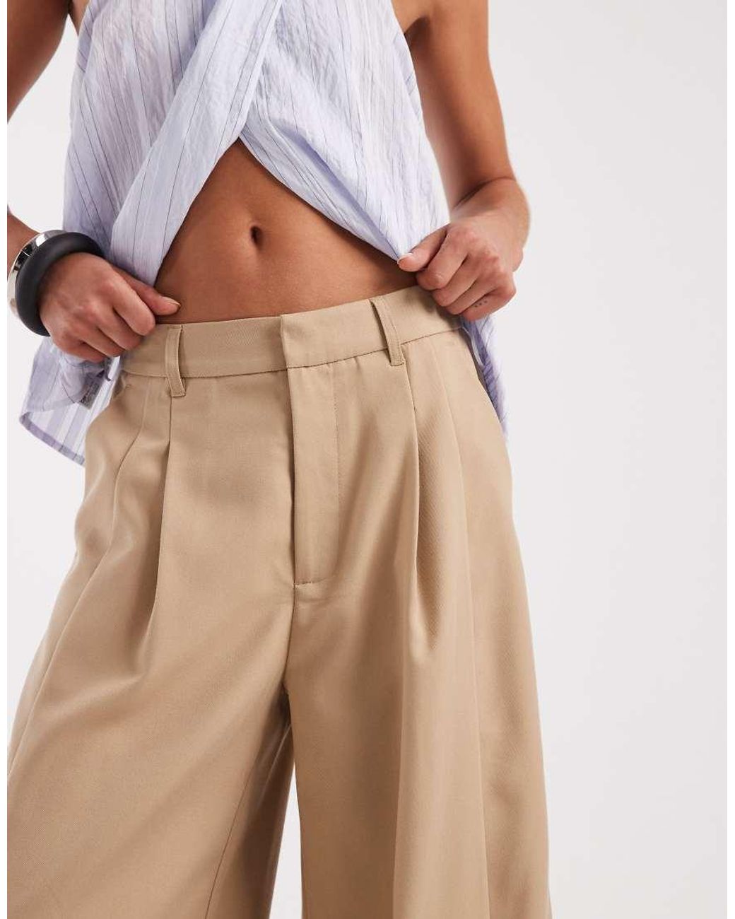 ASOS Natural Tailored Utility Barrel Trouser