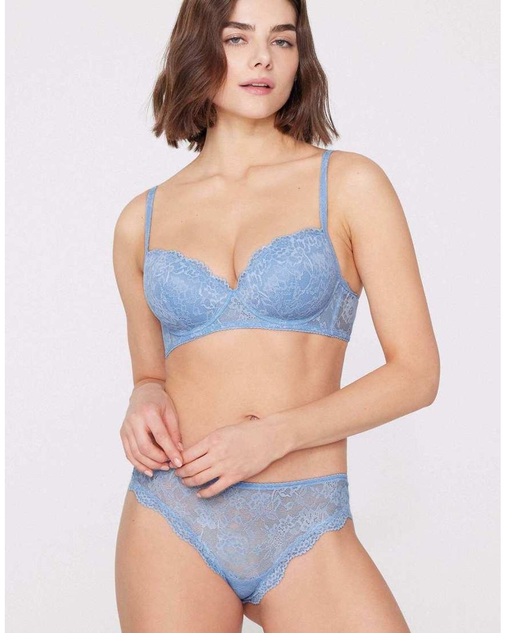 Tezenis Blue Wien Lace Slightly Padded Balconette Bra