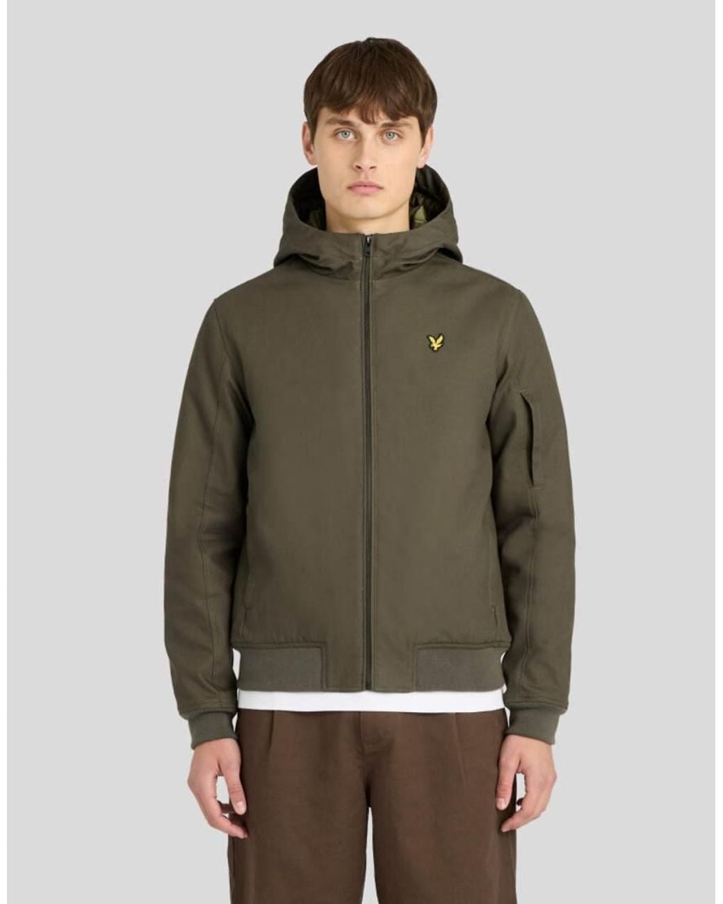 Lyle & Scott Green Mid Jackets Wadded Canvas Zip Through Jacket for men