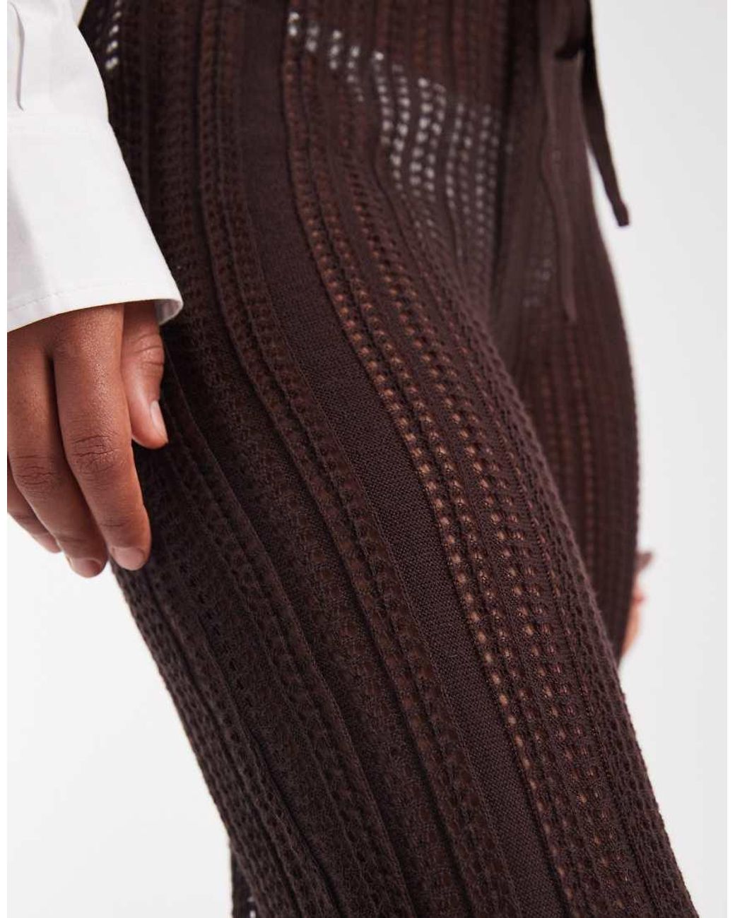 ASOS White Asos Design Tall Polly Pointelle Knit Beach Pants