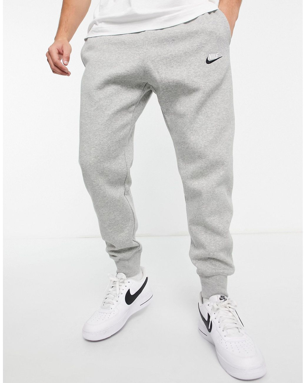 nike club cuffed jogger in grey