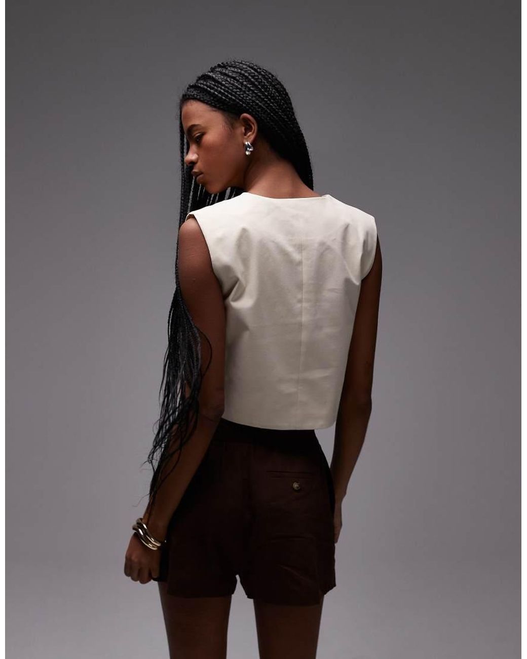 Mango Natural Round Neck Waistcoat