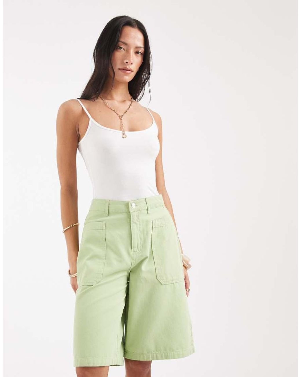 ASOS Green Pocket Detail Bermuda