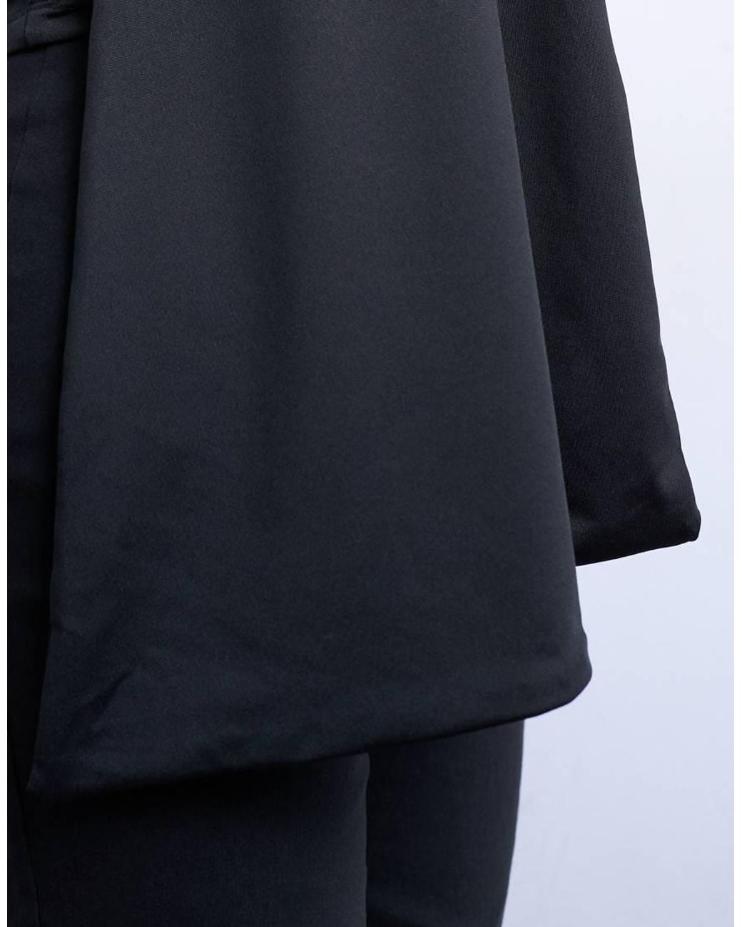 TOPSHOP Blue One Shoulder Cape Detail Top