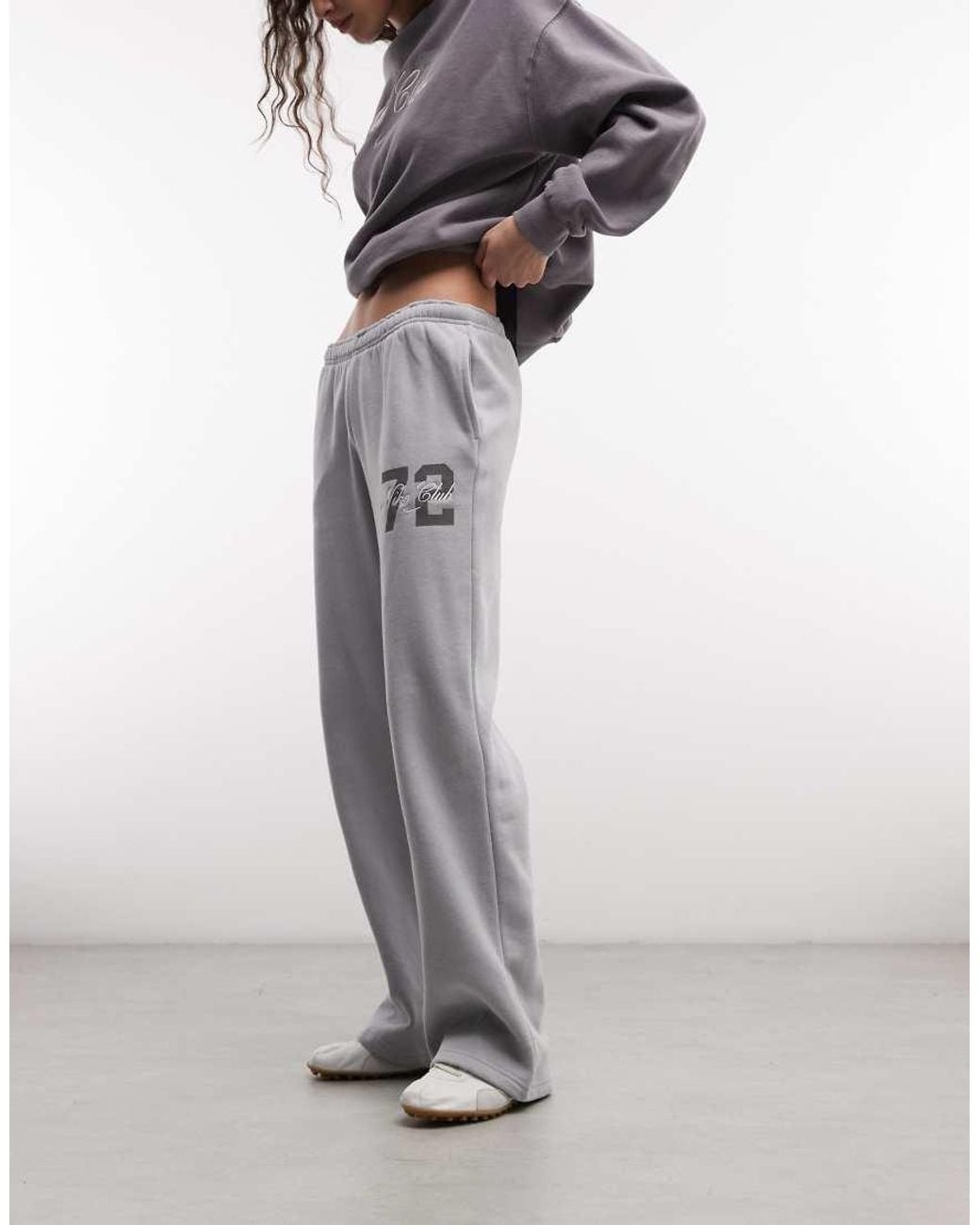 Nike Gray Studio Fleece Mid Rise Open Hem Joggers