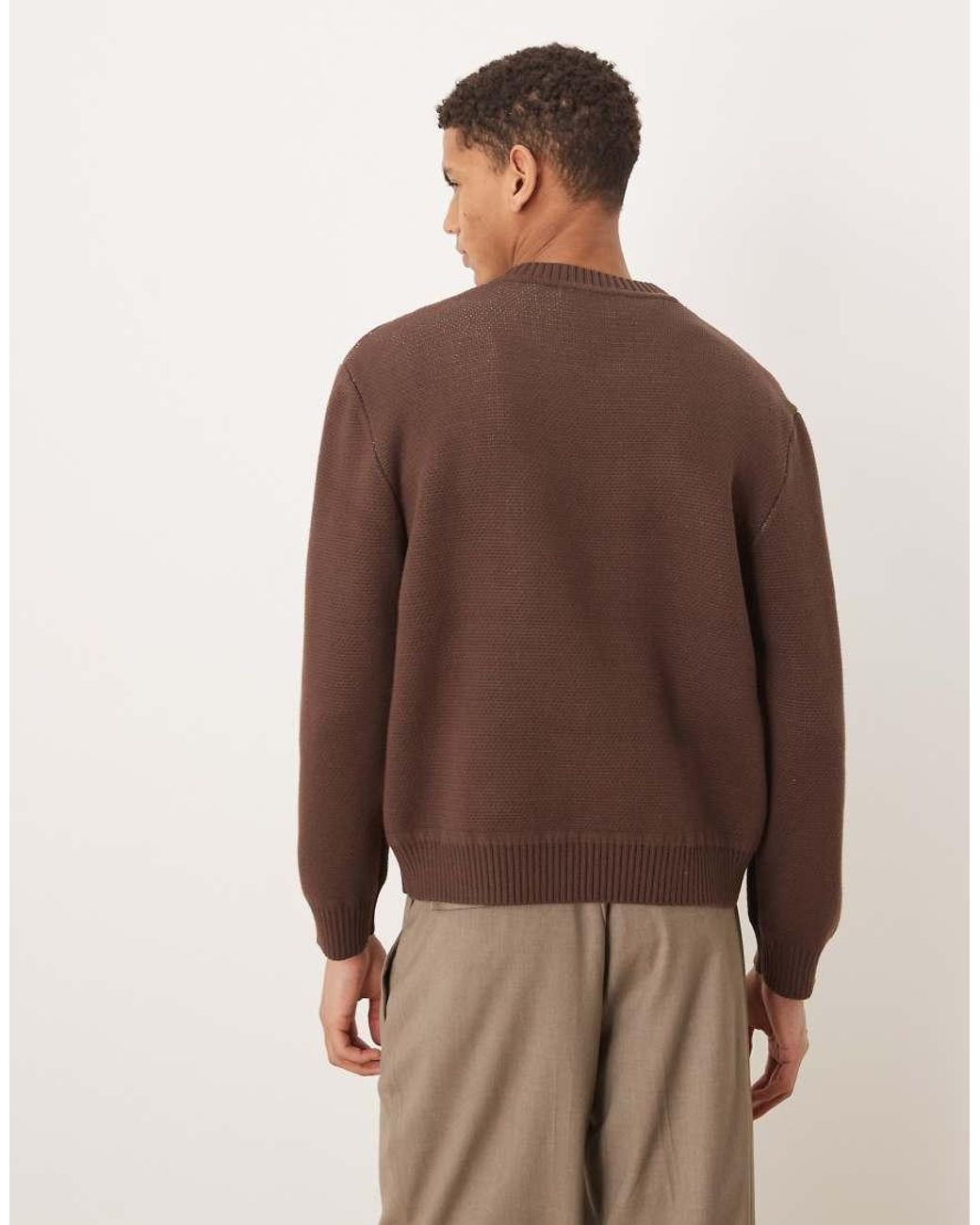 House Of Sunny Brown Daily Grind Jacquard Knit V-neck Jumper for men