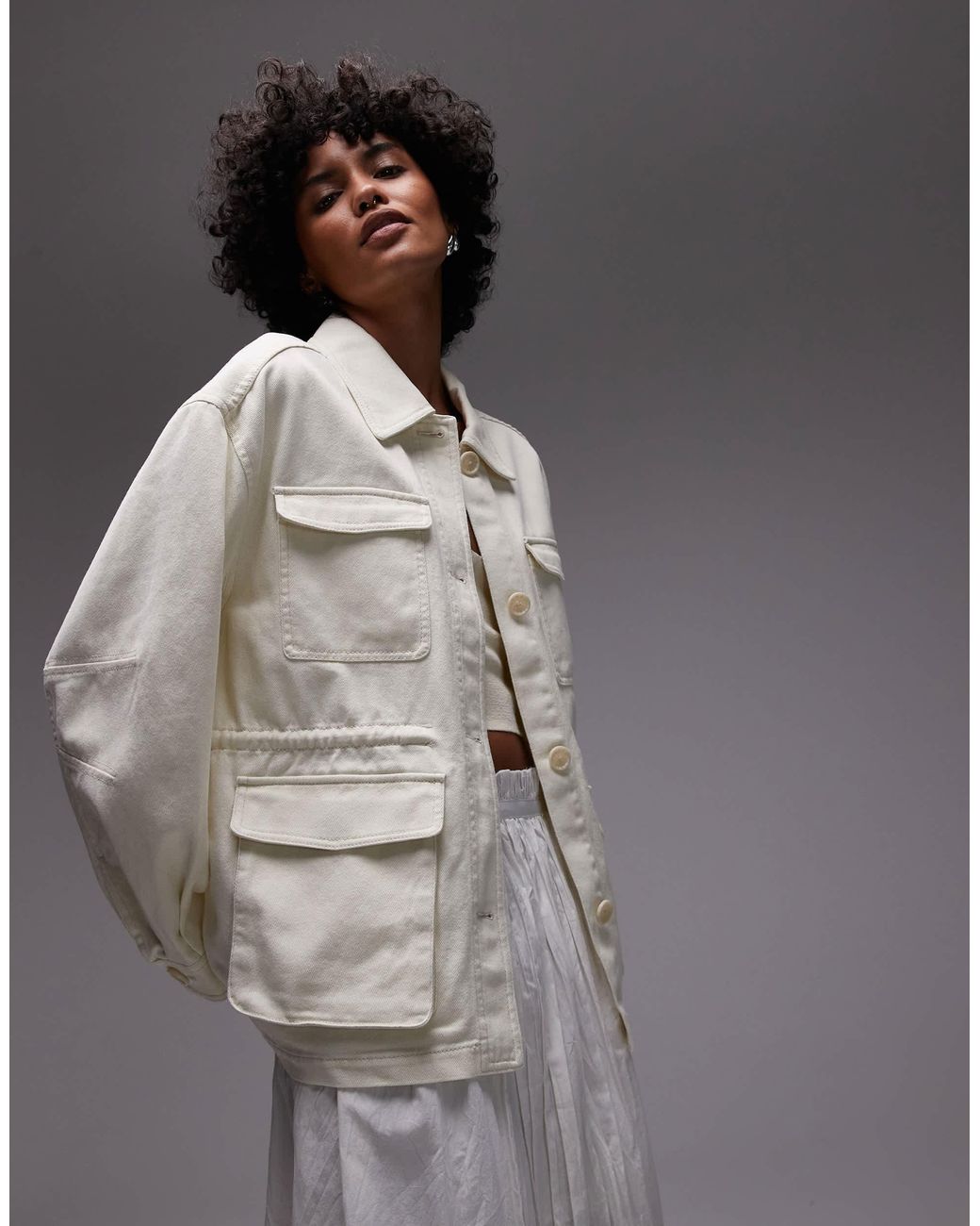 & Other Stories Gray Barn Jacket With Cinched