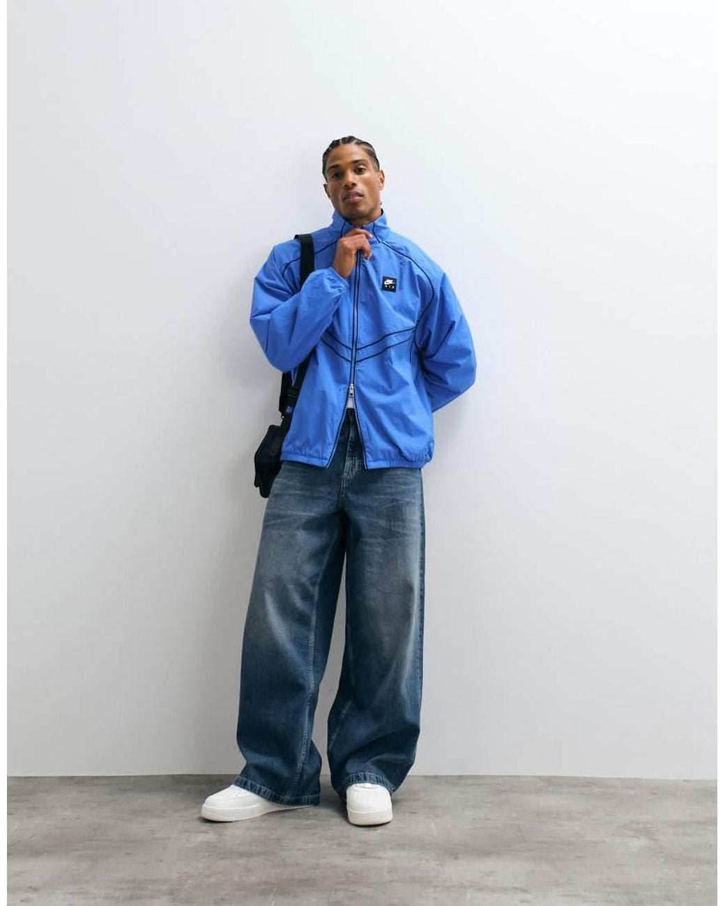Nike Blue Air Funnel Neck Windrunner Track Jacket for men