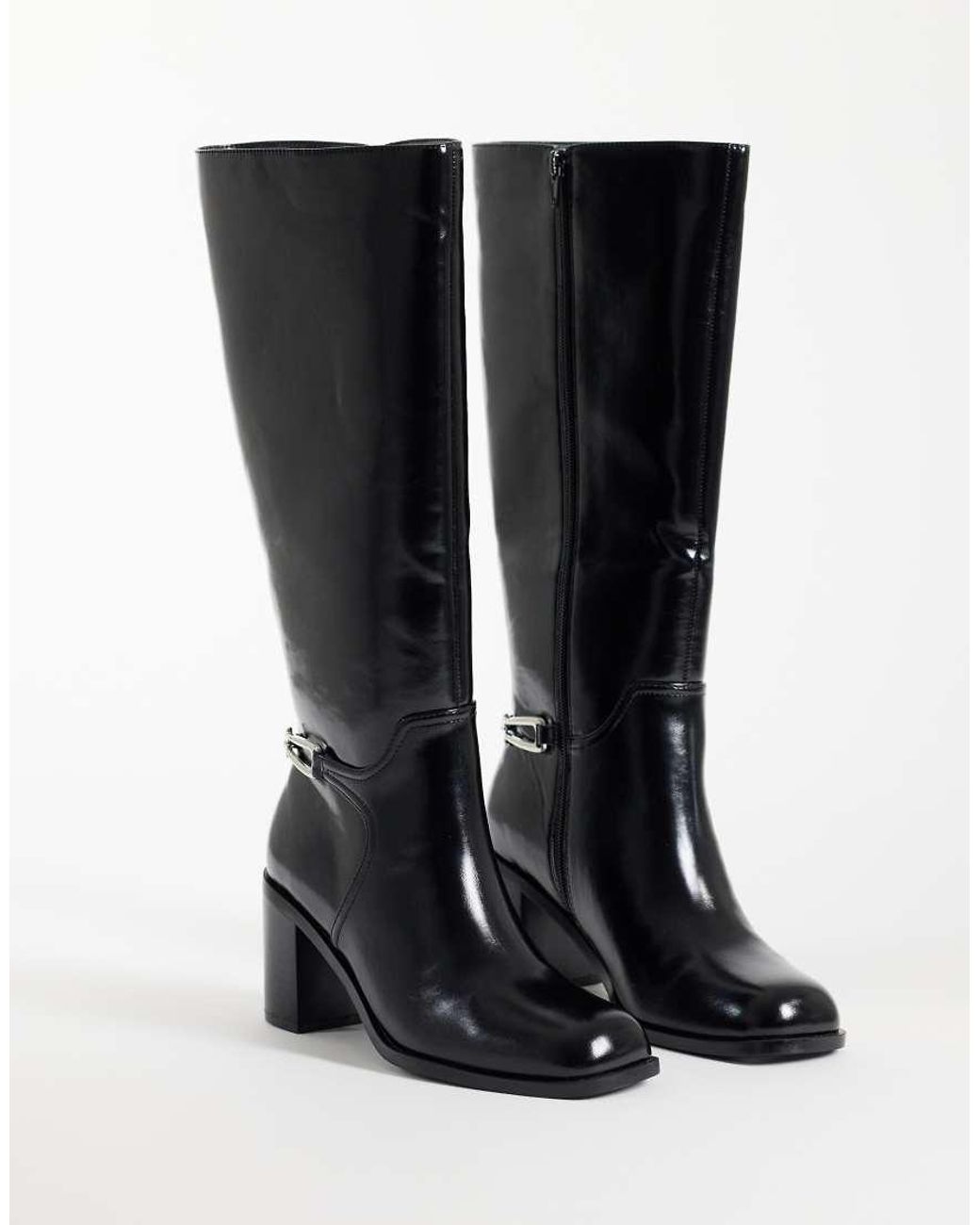 ASOS Black Collins Dressy Heeled Riding Boots