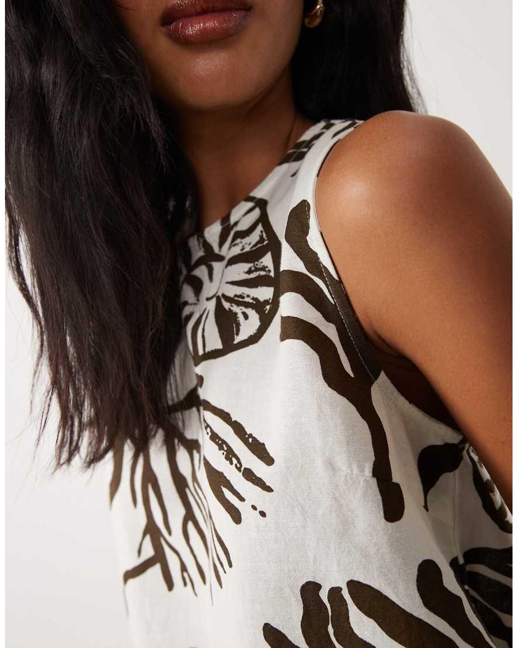 Vila White Linen-touch Sleeveless Top Co-ord
