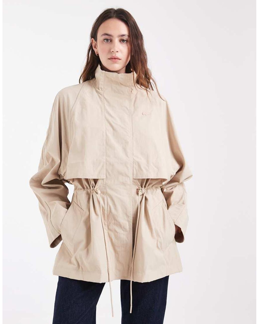 Lacoste Natural Water Resistant Mid Length Parka Jacket