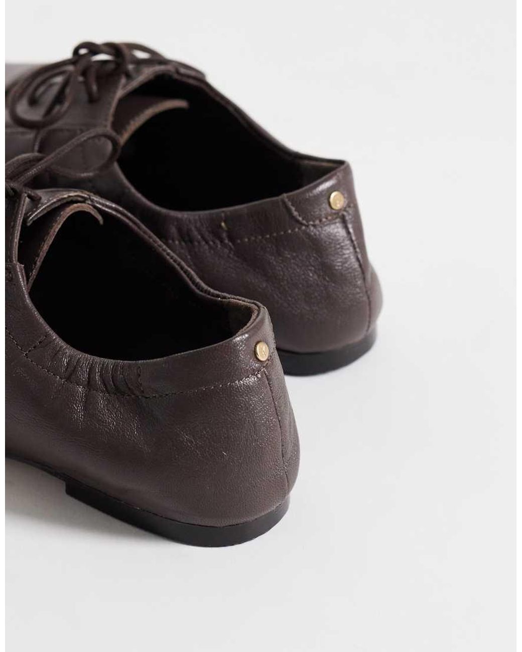 Bronx Brown Jazz-ette Lace Up Flat Shoes
