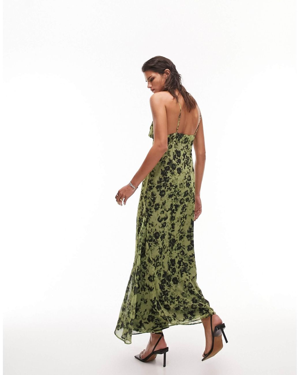 TOPSHOP Maxi Slip Dress in Green | Lyst TOPSHOP Maxi Slip Dress in Green | Lyst