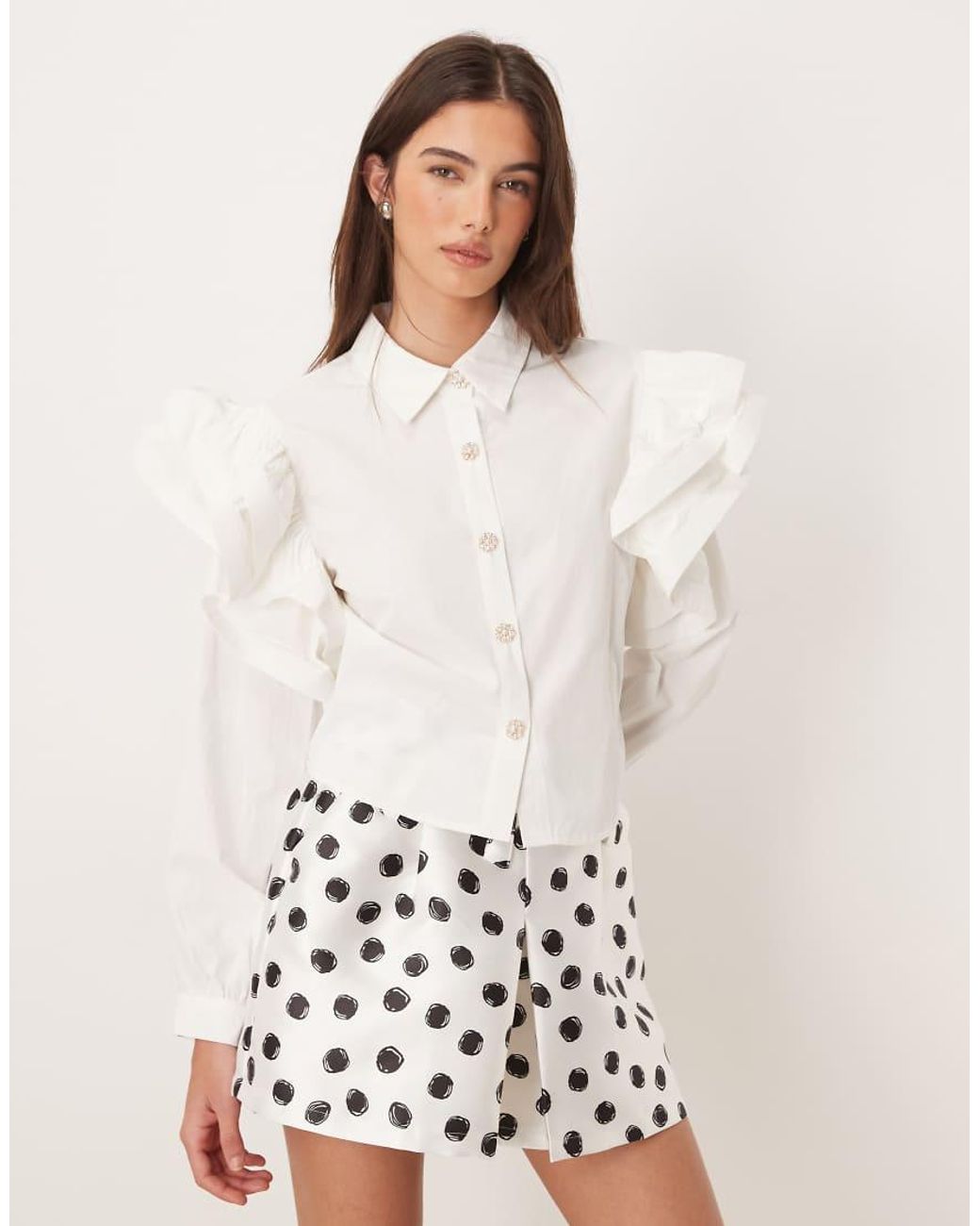 Sister Jane Natural Illume Polka Dot Belted Shorts