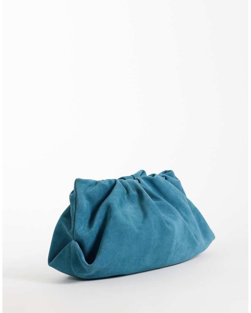 ASOS Blue Suede Cloud Clutch Bag