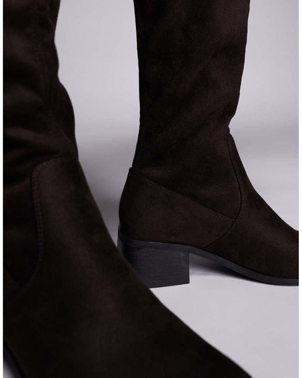 SIMMI Black Simmi London Xander Wide Fit Smart Knee Boots