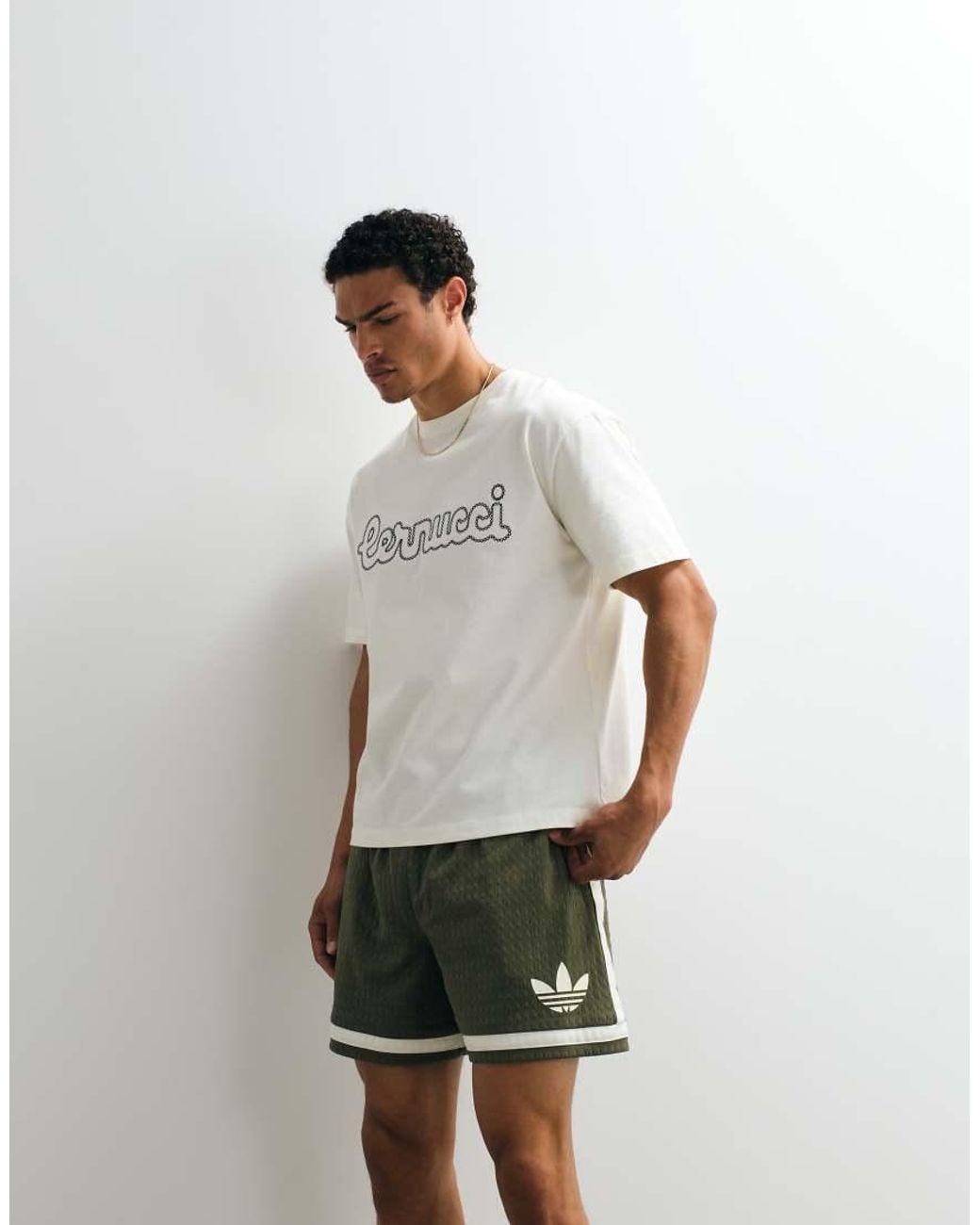 CERNUCCI White Regular Fit T-shirt With Stitched Logo for men