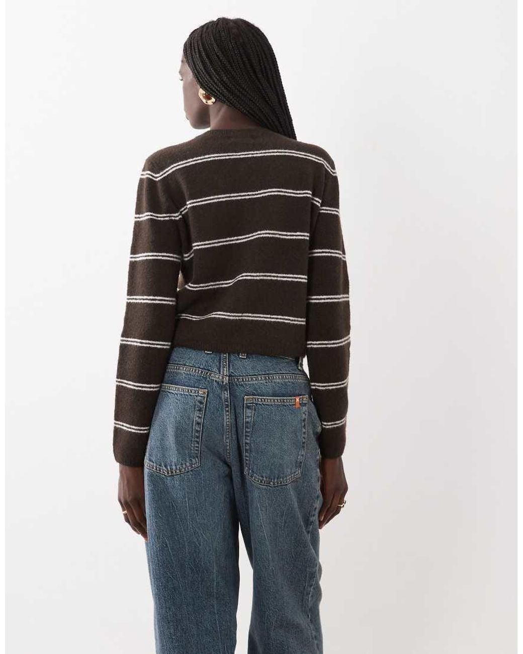 Jdy Brown Crew Neck Cardigan