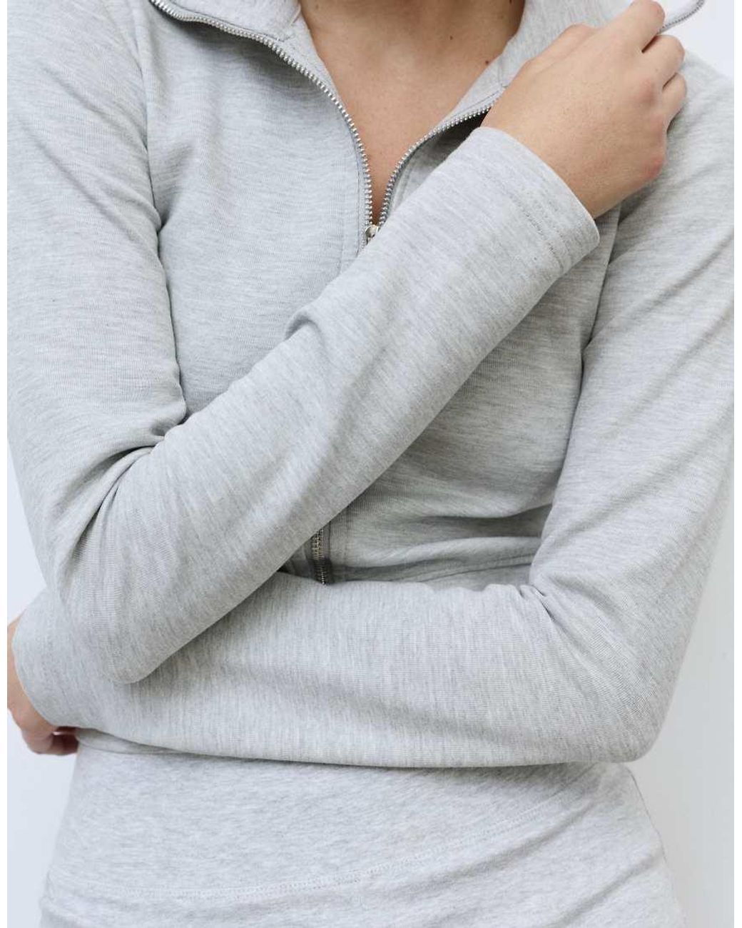 Pull&Bear Gray High Neck Interlock Jacket